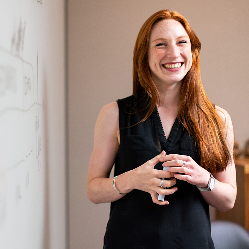 Woman smiling working in charity sector